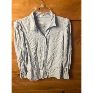 Rails Women's Small‎ Chambray Button Up Long Sleeve Blouse Top Shirt Chic soft